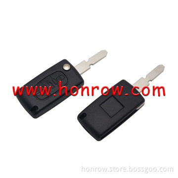 Citroen 406 button 3 button flip remote car key blank with trunk button ( NE78 Blade - Trunk - No battery place )